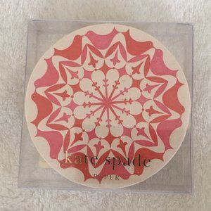 kate spade holly holiday green red paper coaster set of 8 nwt